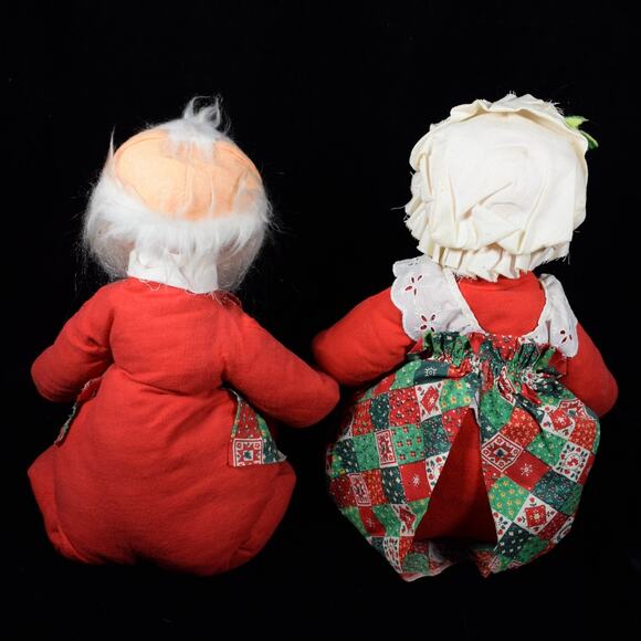 Vtg Annalee Mr & Mrs Santa Claus Calico Christmas Holiday Collectible 1963/1971 - Picture 8 of 16